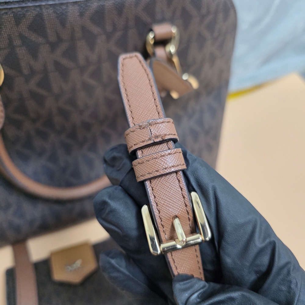 Michael Kors Signature Monogram Satchel‎ Handbag & Wallet Set Brown - Picture 10 of 13